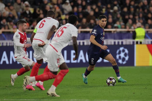 Achraf Hakimi ( 2 - FC Paris Saint-Germain) in action during AS Monaco vs PSG, UEFA Champions League football match in Monaco, Principality of Monaco, February 17 2026  Copyright: xNicolaxMastronardi IPAxSportx xipa-agency.netx xx IPA_71668103 IPA_Agency_IPA71668103