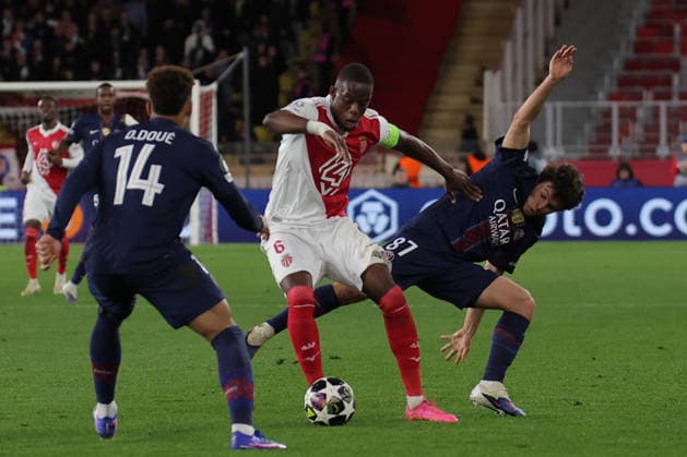 CALCIO - UEFA Champions League - AS Monaco vs PSG Denis Zakaria ( 6 - AS Monaco) in action during AS Monaco vs PSG, UEFA Champions League football match in Monaco, PrincPhoto by IPA ABACAPRESS.COMlity of Monaco, February 17 2026 Monaco  Copyright: xIPAxSport ABACAx