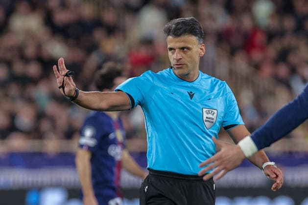 CALCIO - UEFA Champions League - AS Monaco vs PSG referee Jesus Gil Manzano (ESP) during AS Monaco vs PSG, UEFA Champions League football match in Monaco, PrincPhoto by IPA ABACAPRESS.COMlity of Monaco, February 17 2026 Monaco  Copyright: xIPAxSport ABACAx