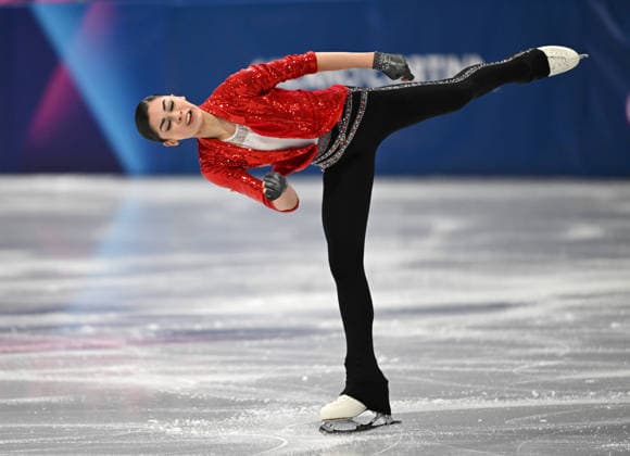 260217 -- MILAN, Feb. 17, 2026 -- Individual neutral athlete Adeliia Petrosian competes during the short program match of Figure skating, Eiskunstlauf women single skating at the Milan-Cortina 2026 Olympic Winter games, Winterspiele,Spiele, Summer games in Milan, Italy, Feb. 17, 2026. MICO2026ITALY-MILAN-OLYMPIC WINTER GAMES-FIGURE SKATING-WOMEN SINGLE SKATING-SHORT PROGRAM ChengxMin  (MICO2026)ITALY-MILAN-OLYMPIC WINTER GAMES-FIGURE SKATING-WOMEN SINGLE SKATING-SHORT PROGRAM IMAGO ChengxMin  imago images 0847878756