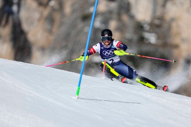 OLYMPICS - Winter Olympic Games, Olympische Spiele, Olympia, OS Milano Cortina 2026 CORTINA D AMPEZZO,ITALY,18.FEB.26 - OLYMPICS, ALPINE SKIING - Winter Olympic Games Milano Cortina 2026, slalom, women. Image shows Paula Moltzan (USA).  GEPAxpictures xMaticxKlansek