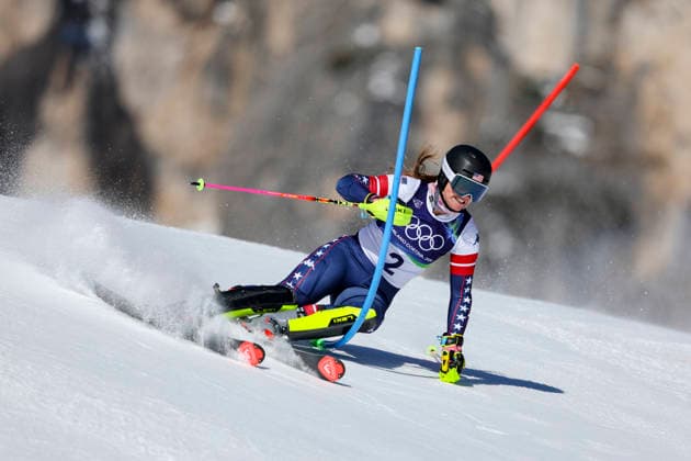 OLYMPICS - Winter Olympic Games, Olympische Spiele, Olympia, OS Milano Cortina 2026 CORTINA D AMPEZZO,ITALY,18.FEB.26 - OLYMPICS, ALPINE SKIING - Winter Olympic Games Milano Cortina 2026, slalom, women. Image shows Paula Moltzan (USA).  GEPAxpictures xMaticxKlansek
