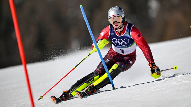 OLYMPICS - Winter Olympic Games, Olympische Spiele, Olympia, OS Milano Cortina 2026 CORTINA D AMPEZZO,ITALY,18.FEB.26 - OLYMPICS, ALPINE SKIING - Winter Olympic Games Milano Cortina 2026, slalom, women. Image shows Lara Colturi (ALB).  GEPAxpictures xAlexanderxSolc