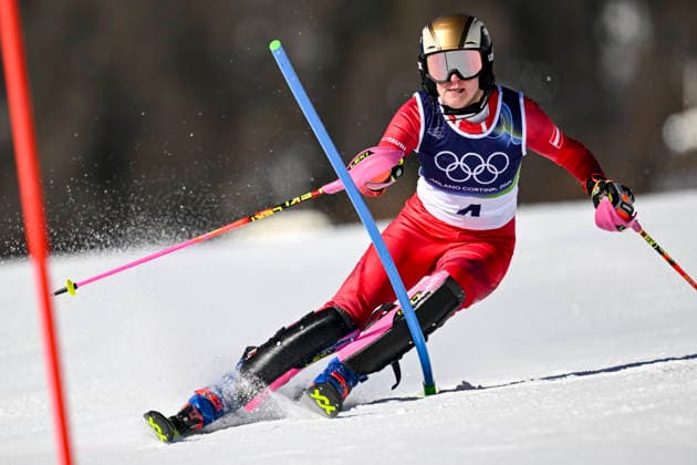 OLYMPICS - Winter Olympic Games, Olympische Spiele, Olympia, OS Milano Cortina 2026 CORTINA D AMPEZZO,ITALY,18.FEB.26 - OLYMPICS, ALPINE SKIING - Winter Olympic Games Milano Cortina 2026, slalom, women. Image shows Katharina Truppe (AUT).  GEPAxpictures xAlexanderxSolc