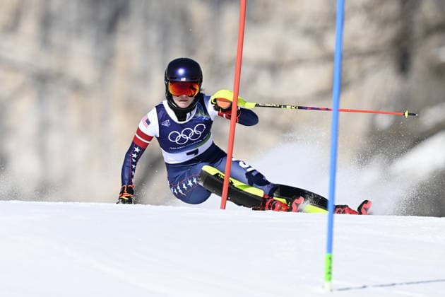 CORTINA, ITALY 20260218 Mikaela Shiffrin, USA, during the first run of the women s slalom in Cortina during the Winter Olympics in Milan Cortina, Italy. CORTINA ITALY x10050x *** CORTINA, ITALY 20260218 Mikaela Shiffrin, USA, during the first run of the women s slalom in Cortina during the Winter Olympics in Milan Cortina, Italy CORTINA ITALY x10050x  Copyright: xPontusxLundahl TTx OS 2026 ALPINT DAMERNAS SLALOM