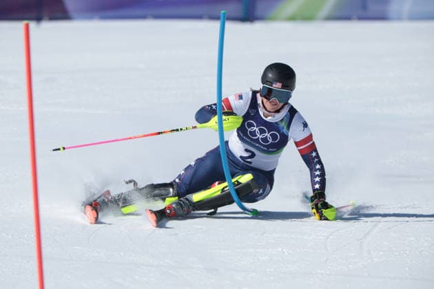 Paula Moltzan (USA) during the Olympic Winter games, Winterspiele,Spiele, Summer games Milano-Cortina 2026, Alpine Skiing Women s Slalom - Run 1 on February 18, 2026 at Tofane Alpine Skiing Centre in Cortina D Ampezzo  Copyright: xLucianoxMariaxBisi IPAxSportx xipa-agency.netx xx IPA_71676923 IPA_Agency_IPA71676923
