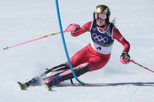 Katharina Truppe (AUT) during the Olympic Winter games, Winterspiele,Spiele, Summer games Milano-Cortina 2026, Alpine Skiing Women s Slalom - Run 1 on February 18, 2026 at Tofane Alpine Skiing Centre in Cortina D Ampezzo  Copyright: xLucianoxMariaxBisi IPAxSportx xipa-agency.netx xx IPA_71676991 IPA_Agency_IPA71676991
