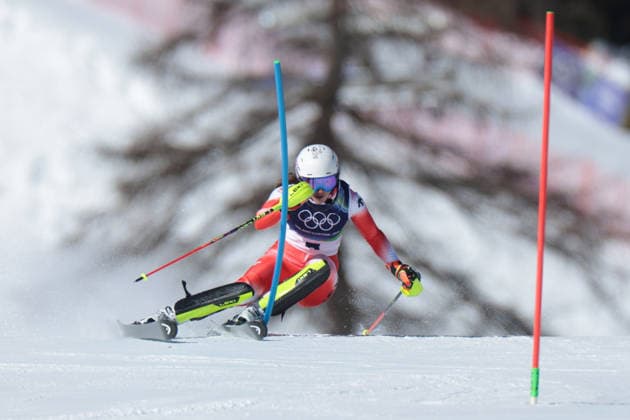 Wendy Holdener (SUI) during the Olympic Winter games, Winterspiele,Spiele, Summer games Milano-Cortina 2026, Alpine Skiing Women s Slalom - Run 1 on February 18, 2026 at Tofane Alpine Skiing Centre in Cortina D Ampezzo  Copyright: xLucianoxMariaxBisi IPAxSportx xipa-agency.netx xx IPA_71676994 IPA_Agency_IPA71676994