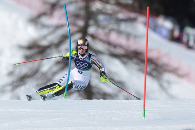 Lena Duerr (GER) during the Olympic Winter games, Winterspiele,Spiele, Summer games Milano-Cortina 2026, Alpine Skiing Women s Slalom - Run 1 on February 18, 2026 at Tofane Alpine Skiing Centre in Cortina D Ampezzo  Copyright: xLucianoxMariaxBisi IPAxSportx xipa-agency.netx xx IPA_71677000 IPA_Agency_IPA71677000