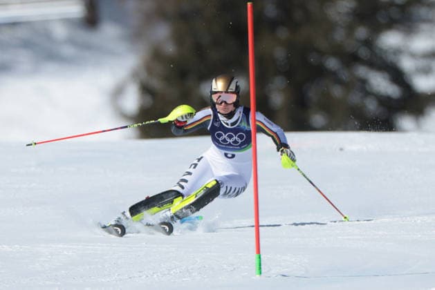 Lena Duerr (GER) during the Olympic Winter games, Winterspiele,Spiele, Summer games Milano-Cortina 2026, Alpine Skiing Women s Slalom - Run 1 on February 18, 2026 at Tofane Alpine Skiing Centre in Cortina D Ampezzo  Copyright: xLucianoxMariaxBisi IPAxSportx xipa-agency.netx xx IPA_71677005 IPA_Agency_IPA71677005