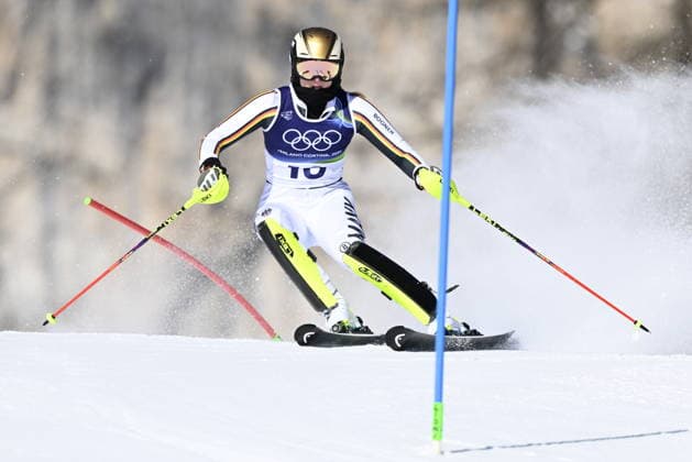 CORTINA, ITALY 20260218 Germany s Emma Aicher during the first run of the women s slalom in Cortina during the Winter Olympics in Milan Cortina, Italy. *** The image is included in the SPORTS PACKAGE. For others PAYMENT IMAGE *** CORTINA ITALY x10050x *** CORTINA, ITALY 20260218 Germany s Emma Aicher during the first run of the women s slalom in Cortina during the Winter Olympics in Milan Cortina, Italy The image is included in the SPORTS PACKAGE For others PAYMENT IMAGE CORTINA ITALY x10050x  Copyright: xPontusxLundahl TTx 2026 OLYMPICS ALPINE WOMEN S SLALOM