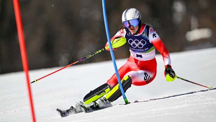 OLYMPICS - Winter Olympic Games, Olympische Spiele, Olympia, OS Milano Cortina 2026 CORTINA D AMPEZZO,ITALY,18.FEB.26 - OLYMPICS, ALPINE SKIING - Winter Olympic Games Milano Cortina 2026, slalom, women. Image shows Wendy Holdener (SUI).  GEPAxpictures xAlexanderxSolc