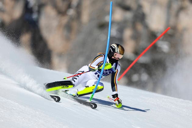 OLYMPICS - Winter Olympic Games, Olympische Spiele, Olympia, OS Milano Cortina 2026 CORTINA D AMPEZZO,ITALY,18.FEB.26 - OLYMPICS, ALPINE SKIING - Winter Olympic Games Milano Cortina 2026, slalom, women. Image shows Emma Aicher (GER).  GEPAxpictures xMaticxKlansek