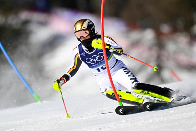OLYMPICS - Winter Olympic Games, Olympische Spiele, Olympia, OS Milano Cortina 2026 CORTINA D AMPEZZO,ITALY,18.FEB.26 - OLYMPICS, ALPINE SKIING - Winter Olympic Games Milano Cortina 2026, slalom, women. Image shows Emma Aicher (GER).  GEPAxpictures xAlexanderxSolc