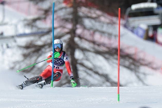 Eliane Cristen (SUI) during the Olympic Winter games, Winterspiele,Spiele, Summer games Milano-Cortina 2026, Alpine Skiing Women s Slalom - Run 1 on February 18, 2026 at Tofane Alpine Skiing Centre in Cortina D Ampezzo  Copyright: xLucianoxMariaxBisi IPAxSportx xipa-agency.netx xx IPA_71677797 IPA_Agency_IPA71677797
