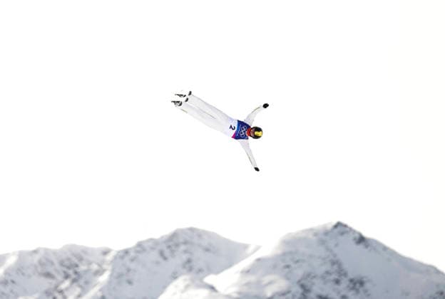 (260218) -- LIVIGNO, Feb. 18, 2026 -- Kong Fanyu of China competes during the freestyle skiing women s aerials qualification 1 at the Milan-Cortina 2026 Olympic Winter games, Winterspiele,Spiele, Summer games in Livigno, Italy, Feb. 18, 2026. ) (MICO2026)ITALY-LIVIGNO-OLYMPIC WINTER GAMES-FREESTYLE SKIING-WOMEN S AERIALS-QUALIFICATION WuxHuiwo 