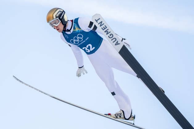 OLYMPICS - Winter Olympic Games, Olympische Spiele, Olympia, OS Milano Cortina 2026 PREDAZZO,ITALY,18.FEB.26 - OLYMPICS, NORDIC SKIING, NORDIC COMBINED, Ski jumping, Skispringen, Ski, nordisch - Winter Olympic Games Milano Cortina 2026, large hill, training. Image shows Stefan Rettenegger (AUT).  GEPAxpictures xOliverxLerch