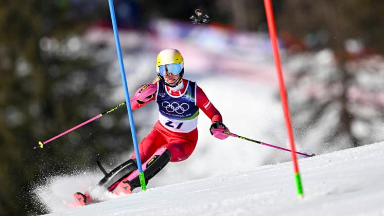 OLYMPICS - Winter Olympic Games, Olympische Spiele, Olympia, OS Milano Cortina 2026 CORTINA D AMPEZZO,ITALY,18.FEB.26 - OLYMPICS, ALPINE SKIING - Winter Olympic Games Milano Cortina 2026, slalom, women. Image shows Lisa Hoerhager (AUT).  GEPAxpictures xAlexanderxSolc