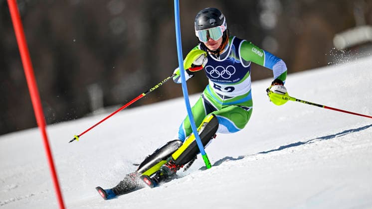 OLYMPICS - Winter Olympic Games, Olympische Spiele, Olympia, OS Milano Cortina 2026 CORTINA D AMPEZZO,ITALY,18.FEB.26 - OLYMPICS, ALPINE SKIING - Winter Olympic Games Milano Cortina 2026, slalom, women. Image shows Lila Grace Lapanja (SLO).  GEPAxpictures xAlexanderxSolc