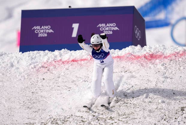(260218) -- LIVIGNO, Feb. 18, 2026 -- Shao Qi of China competes during the freestyle skiing women s aerials qualification 1 at the Milan-Cortina 2026 Olympic Winter games, Winterspiele,Spiele, Summer games in Livigno, Italy, Feb. 18, 2026. ) (MICO2026)ITALY-LIVIGNO-OLYMPIC WINTER GAMES-FREESTYLE SKIING-WOMEN S AERIALS-QUALIFICATION HuxChao 