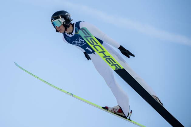 OLYMPICS - Winter Olympic Games, Olympische Spiele, Olympia, OS Milano Cortina 2026 PREDAZZO,ITALY,18.FEB.26 - OLYMPICS, NORDIC SKIING, NORDIC COMBINED, Ski jumping, Skispringen, Ski, nordisch - Winter Olympic Games Milano Cortina 2026, large hill, training. Image shows Ruubert Teder (EST).  GEPAxpictures xOliverxLerch
