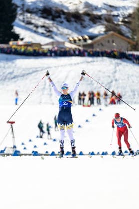260218 Maja Dahlqvist of Sweden celebrates first place in the women s free technique team sprint cross-country skiing final during day 12 of the 2026 Winter Olympics on February 18, 2026 in Val di Fiemme. Photo: Jon Olav Nesvold BILDBYRAN COP 217 MT0993 skidor cross-country skiing langrenn Olympic Games, Olympische Spiele, Olympia, OS olympics winter olympics os ol olympiska spel vinter-os olympiske leker milano cortina 2026 milan cortina 2026 milano cortina 2026 olympic games milano cortina 2026 winter olympic games milano cortina-os milano cortina-ol vinter-ol 12 bbeng teamsprint sweden sverige jubel *** 260218 Maja Dahlqvist of Sweden celebrates first place in the women s free technique team sprint cross country skiing final during day 12 of the 2026 Winter Olympics on February 18, 2026 in Val di Fiemme Photo Jon Olav Nesvold BILDBYRAN COP 217 MT0993 skiing cross country skiing cross country olympic games olympics winter olympics os ol olympiska spel vinter os olympiske leker milano cortina 2026 milan cortina 2026 milano cortina 2026 olympic games milano cortina 2026 winter olympic games milano cortina os milano cortina ol vinter ol 12 bbeng teamsprint sweden sverige jubel  Copyright: JONxOLAVxNESVOLD BB260218JE041