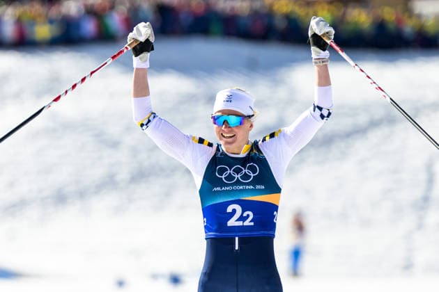 260218 Maja Dahlqvist of Sweden celebrates first place in the women s free technique team sprint cross-country skiing final during day 12 of the 2026 Winter Olympics on February 18, 2026 in Val di Fiemme. Photo: Jon Olav Nesvold BILDBYRAN COP 217 MT0993 skidor cross-country skiing langrenn Olympic Games, Olympische Spiele, Olympia, OS olympics winter olympics os ol olympiska spel vinter-os olympiske leker milano cortina 2026 milan cortina 2026 milano cortina 2026 olympic games milano cortina 2026 winter olympic games milano cortina-os milano cortina-ol vinter-ol 12 bbeng teamsprint sweden sverige jubel *** 260218 Maja Dahlqvist of Sweden celebrates first place in the women s free technique team sprint cross country skiing final during day 12 of the 2026 Winter Olympics on February 18, 2026 in Val di Fiemme Photo Jon Olav Nesvold BILDBYRAN COP 217 MT0993 skiing cross country skiing cross country olympic games olympics winter olympics os ol olympiska spel vinter os olympiske leker milano cortina 2026 milan cortina 2026 milano cortina 2026 olympic games milano cortina 2026 winter olympic games milano cortina os milano cortina ol vinter ol 12 bbeng teamsprint sweden sverige jubel  Copyright: JONxOLAVxNESVOLD BB260218JE043