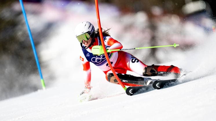 OLYMPICS - Winter Olympic Games, Olympische Spiele, Olympia, OS Milano Cortina 2026 CORTINA D AMPEZZO,ITALY,18.FEB.26 - OLYMPICS, ALPINE SKIING - Winter Olympic Games Milano Cortina 2026, slalom, women. Image shows Camille Rast (SUI).  GEPAxpictures xAlexanderxSolc