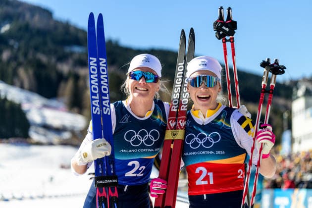 260218 Maja Dahlqvist of Sweden and Jonna Sundling of Sweden celebrate first place in the women s free technique team sprint cross-country skiing final during day 12 of the 2026 Winter Olympics on February 18, 2026 in Val di Fiemme. Photo: Jon Olav Nesvold BILDBYRAN COP 217 MT0993 skidor cross-country skiing langrenn Olympic Games, Olympische Spiele, Olympia, OS olympics winter olympics os ol olympiska spel vinter-os olympiske leker milano cortina 2026 milan cortina 2026 milano cortina 2026 olympic games milano cortina 2026 winter olympic games milano cortina-os milano cortina-ol vinter-ol 12 bbeng teamsprint *** 260218 Maja Dahlqvist of Sweden and Jonna Sundling of Sweden celebrate first place in the women s free technique team sprint cross country skiing final during day 12 of the 2026 Winter Olympics on February 18, 2026 in Val di Fiemme Photo Jon Olav Nesvold BILDBYRAN COP 217 MT0993 skidor cross country skiing langrenn olympic games olympics winter olympics os ol olympiska spel vinter os olympiske leker milano cortina 2026 milan cortina 2026 milano cortina 2026 olympic games milano cortina 2026 winter olympic games milano cortina os milano cortina ol vinter ol 12 bbeng teamsprint  Copyright: JONxOLAVxNESVOLD BB260218JE045