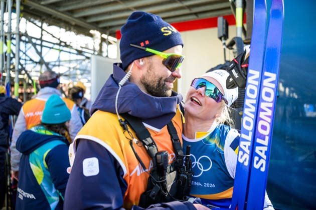 260218 Maja Dahlqvist of Sweden celebrates first place in the women s free technique team sprint cross-country skiing final during day 12 of the 2026 Winter Olympics on February 18, 2026 in Val di Fiemme. Photo: Maxim Thore BILDBYRAN kod MT MT0993 skidor cross-country skiing langrenn Olympic Games, Olympische Spiele, Olympia, OS olympics winter olympics os ol olympiska spel vinter-os olympiske leker milano cortina 2026 milan cortina 2026 milano cortina 2026 olympic games milano cortina 2026 winter olympic games milano cortina-os milano cortina-ol vinter-ol 12 bbeng teamsprint jubel sweden sverige *** 260218 Maja Dahlqvist of Sweden celebrates first place in the women s free technique team sprint cross country skiing final during day 12 of the 2026 Winter Olympics on February 18, 2026 in Val di Fiemme Photo Maxim Thore BILDBYRAN kod MT MT0993 skidor cross country skiing langrenn olympic games olympics winter olympics os ol olympiska spel vinter os olympiske leker milano cortina 2026 milan cortina 2026 milano cortina 2026 olympic games milano cortina 2026 winter olympic games milano cortina os milano cortina ol vinter ol 12 bbeng teamsprint jubel sweden sverige  Copyright: MAXIMxTHORE BB260218MT064