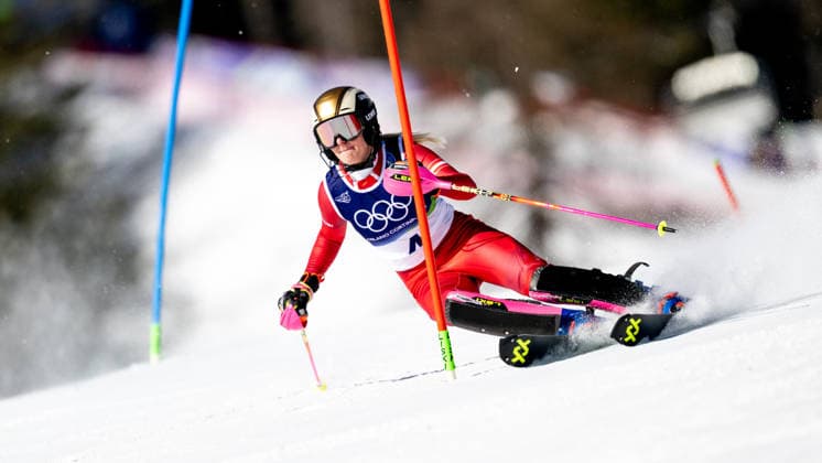 OLYMPICS - Winter Olympic Games, Olympische Spiele, Olympia, OS Milano Cortina 2026 CORTINA D AMPEZZO,ITALY,18.FEB.26 - OLYMPICS, ALPINE SKIING - Winter Olympic Games Milano Cortina 2026, slalom, women. Image shows Katharina Truppe (AUT).  GEPAxpictures xAlexanderxSolc