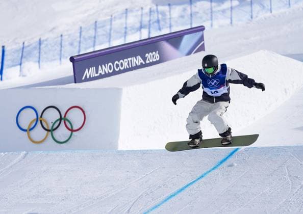 Milan Cortina Olympics: Snowboard Ryoma Kimata of Japan competes in the men s snowboard slopestyle final at the Milan Cortina Olympics on Feb. 18, 2026, at Livigno Snow Park in Livigno, Italy.  A14AA0005299775P