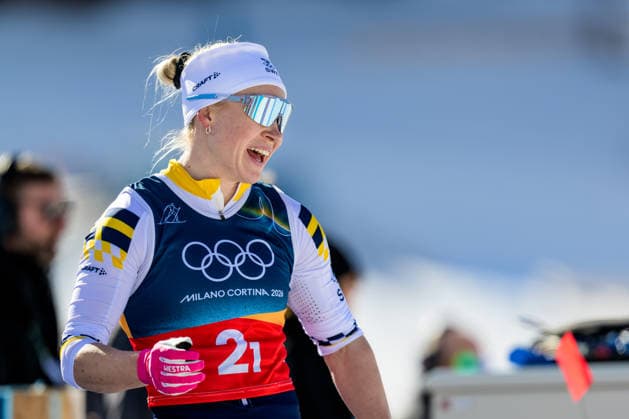260218 Jonna Sundling of Sweden celebrates first place in the women s free technique team sprint cross-country skiing final during day 12 of the 2026 Winter Olympics on February 18, 2026 in Val di Fiemme. Photo: Jon Olav Nesvold BILDBYRAN COP 217 MT0993 skidor cross-country skiing langrenn Olympic Games, Olympische Spiele, Olympia, OS olympics winter olympics os ol olympiska spel vinter-os olympiske leker milano cortina 2026 milan cortina 2026 milano cortina 2026 olympic games milano cortina 2026 winter olympic games milano cortina-os milano cortina-ol vinter-ol 12 bbeng teamsprint jubel sweden sverige *** 260218 Jonna Sundling of Sweden celebrates first place in the women s free technique team sprint cross country skiing final during day 12 of the 2026 Winter Olympics on February 18, 2026 in Val di Fiemme Photo Jon Olav Nesvold BILDBYRAN COP 217 MT0993 skidor cross country skiing langrenn olympic games olympics winter olympics os ol olympiska spel vinter os olympiske leker milano cortina 2026 milan cortina 2026 milano cortina 2026 olympic games milano cortina 2026 winter olympic games milano cortina os milano cortina ol vinter ol 12 bbeng teamsprint jubel sweden sverige  Copyright: JONxOLAVxNESVOLD BB260218JE049