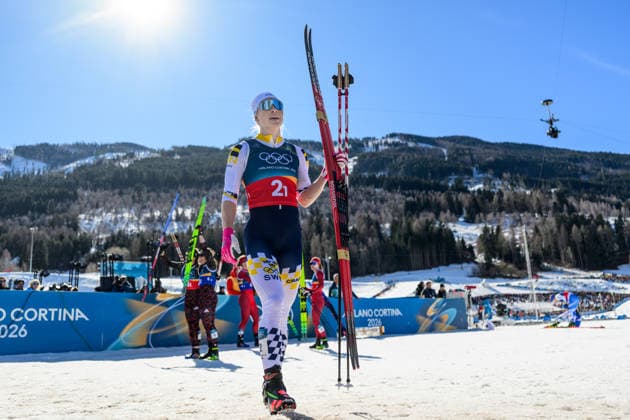260218 Jonna Sundling of Sweden celebrates first place in the women s free technique team sprint cross-country skiing final during day 12 of the 2026 Winter Olympics on February 18, 2026 in Val di Fiemme. Photo: Jon Olav Nesvold BILDBYRAN COP 217 MT0993 skidor cross-country skiing langrenn Olympic Games, Olympische Spiele, Olympia, OS olympics winter olympics os ol olympiska spel vinter-os olympiske leker milano cortina 2026 milan cortina 2026 milano cortina 2026 olympic games milano cortina 2026 winter olympic games milano cortina-os milano cortina-ol vinter-ol 12 bbeng teamsprint jubel sweden sverige *** 260218 Jonna Sundling of Sweden celebrates first place in the women s free technique team sprint cross country skiing final during day 12 of the 2026 Winter Olympics on February 18, 2026 in Val di Fiemme Photo Jon Olav Nesvold BILDBYRAN COP 217 MT0993 skidor cross country skiing langrenn olympic games olympics winter olympics os ol olympiska spel vinter os olympiske leker milano cortina 2026 milan cortina 2026 milano cortina 2026 olympic games milano cortina 2026 winter olympic games milano cortina os milano cortina ol vinter ol 12 bbeng teamsprint jubel sweden sverige  Copyright: JONxOLAVxNESVOLD BB260218JE053