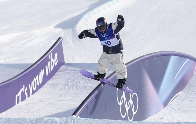 Milan Cortina Olympics: Snowboard Taiga Hasegawa of Japan competes in the men s snowboard slopestyle final at the Milan Cortina Olympics on Feb. 18, 2026, at Livigno Snow Park in Livigno, Italy.  A14AA0005299790P