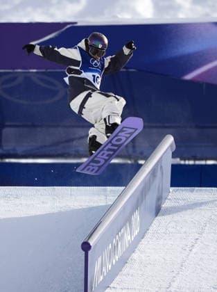 Milan Cortina Olympics: Snowboard Taiga Hasegawa of Japan competes in the men s snowboard slopestyle final at the Milan Cortina Olympics on Feb. 18, 2026, at Livigno Snow Park in Livigno, Italy.  A14AA0005299791P