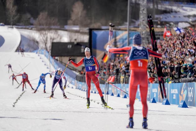 Winter Olympics in Milan Cortina 2026 Val di Fiemme, Italy 20260218. Johannes Hoesflot Klaebo from Norway and Einar Hedegart from Norway during the cross-country team sprint on Lago di Tesero during the Winter Olympics in Milano Cortina 2026. Photo: Terje Pedersen NTB Val di Fiemme Italy EDITORIAL USE ONLY. RESTRICTED USE FOR BETTING COMPANIES Ref:_SPOh9vVYl2ySrc.jpg *** Winter Olympics in Milan Cortina 2026 Val di Fiemme, Italy 20260218 Johannes Hoesflot Klaebo from Norway and Einar Hedegart from Norway during the cross country team sprint on Lago di Tesero during the Winter Olympics in Milano Cortina 2026 Photo Terje Pedersen NTB Val di Fiemme Italy EDITORIAL USE ONLY RESTRICTED USE FOR BETTING COMPANIES  Copyright: xTerjexPedersenx xNTBx