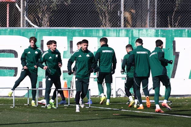 UEFA Europa League - Panathinaikos FC Training Session - Panathinaikos FC attend a training session ahead of the UEFA Europa League Play-Offs 1st leg soccer match between Panathinaikos FC and Victoria Plzen in Athens, Greece, 18 February 2026. IMAGO ONE INCH PRODUCTIONS ATHENS GREECE Copyright: xONExINCHxPRODUCTIONSx 6858380