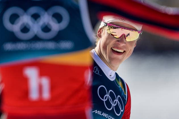 260218 Johannes Hosflot Klaebo of Norway celebrates first place in the men s free technique team sprint cross-country skiing final during day 12 of the 2026 Winter Olympics on February 18, 2026 in Val di Fiemme. Photo: Jon Olav Nesvold BILDBYRAN COP 217 MT0994 skidor cross-country skiing langrenn Olympic Games, Olympische Spiele, Olympia, OS olympics winter olympics os ol olympiska spel vinter-os olympiske leker milano cortina 2026 milan cortina 2026 milano cortina 2026 olympic games milano cortina 2026 winter olympic games milano cortina-os milano cortina-ol vinter-ol 12 bbeng teamsprint jubel norge norway *** 260218 Johannes Hosflot Klaebo of Norway celebrates first place in the men s free technique team sprint cross country skiing final during day 12 of the 2026 Winter Olympics on February 18, 2026 in Val di Fiemme Photo Jon Olav Nesvold BILDBYRAN COP 217 MT0994 skidor cross country skiing langrenn olympic games olympics winter olympics os ol olympiska spel vinter os olympiske leker milano cortina 2026 milan cortina 2026 milano cortina 2026 olympic games milano cortina 2026 winter olympic games milano cortina os milano cortina ol vinter ol 12 bbeng teamsprint jubel norge norway  Copyright: JONxOLAVxNESVOLD BB260218JE061