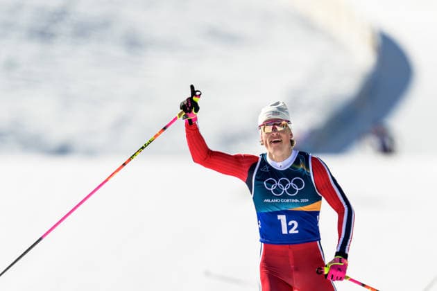 260218 Johannes Hosflot Klaebo of Norway celebrates first place in the men s free technique team sprint cross-country skiing final during day 12 of the 2026 Winter Olympics on February 18, 2026 in Val di Fiemme. Photo: Jon Olav Nesvold BILDBYRAN COP 217 MT0994 skidor cross-country skiing langrenn Olympic Games, Olympische Spiele, Olympia, OS olympics winter olympics os ol olympiska spel vinter-os olympiske leker milano cortina 2026 milan cortina 2026 milano cortina 2026 olympic games milano cortina 2026 winter olympic games milano cortina-os milano cortina-ol vinter-ol 12 bbeng teamsprint jubel norge norway *** 260218 Johannes Hosflot Klaebo of Norway celebrates first place in the men s free technique team sprint cross country skiing final during day 12 of the 2026 Winter Olympics on February 18, 2026 in Val di Fiemme Photo Jon Olav Nesvold BILDBYRAN COP 217 MT0994 skidor cross country skiing langrenn olympic games olympics winter olympics os ol olympiska spel vinter os olympiske leker milano cortina 2026 milan cortina 2026 milano cortina 2026 olympic games milano cortina 2026 winter olympic games milano cortina os milano cortina ol vinter ol 12 bbeng teamsprint jubel norge norway  Copyright: JONxOLAVxNESVOLD BB260218JE063