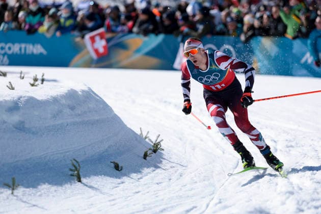 OLYMPICS - Winter Olympic Games, Olympische Spiele, Olympia, OS Milano Cortina 2026 TESERO,ITALY,18.FEB.26 - OLYMPICS, NORDIC SKIING, CROSS COUNTRY SKIING - Winter Olympic Games Milano Cortina 2026, team sprint free, men, women, final. Image shows Michael Foettinger (AUT).  GEPAxpictures xMatthiasxTrinkl