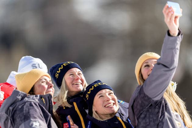 260218 Maja Dahlqvist of Sweden and Jonna Sundling of Sweden celebrate first place in the women s free technique team sprint cross-country skiing final during day 12 of the 2026 Winter Olympics on February 18, 2026 in Val di Fiemme. Photo: Maxim Thore BILDBYRAN kod MT MT0993 skidor cross-country skiing langrenn Olympic Games, Olympische Spiele, Olympia, OS olympics winter olympics os ol olympiska spel vinter-os olympiske leker milano cortina 2026 milan cortina 2026 milano cortina 2026 olympic games milano cortina 2026 winter olympic games milano cortina-os milano cortina-ol vinter-ol 12 bbeng teamsprint jubel sweden sverige *** 260218 Maja Dahlqvist of Sweden and Jonna Sundling of Sweden celebrate first place in the women s free technique team sprint cross country skiing final during day 12 of the 2026 Winter Olympics on February 18, 2026 in Val di Fiemme Photo Maxim Thore BILDBYRAN kod MT MT0993 skidor cross country skiing langrenn olympic games olympics winter olympics os ol olympiska spel vinter os olympiske leker milano cortina 2026 milan cortina 2026 milano cortina 2026 olympic games milano cortina 2026 winter olympic games milano cortina os milano cortina ol vinter ol 12 bbeng teamsprint jubel sweden sverige  Copyright: MAXIMxTHORE BB260218MT086