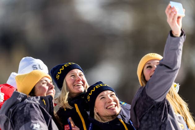 260218 Maja Dahlqvist of Sweden and Jonna Sundling of Sweden celebrate first place in the women s free technique team sprint cross-country skiing final during day 12 of the 2026 Winter Olympics on February 18, 2026 in Val di Fiemme. Photo: Maxim Thore BILDBYRAN kod MT MT0993 skidor cross-country skiing langrenn Olympic Games, Olympische Spiele, Olympia, OS olympics winter olympics os ol olympiska spel vinter-os olympiske leker milano cortina 2026 milan cortina 2026 milano cortina 2026 olympic games milano cortina 2026 winter olympic games milano cortina-os milano cortina-ol vinter-ol 12 bbeng teamsprint jubel sweden sverige *** 260218 Maja Dahlqvist of Sweden and Jonna Sundling of Sweden celebrate first place in the women s free technique team sprint cross country skiing final during day 12 of the 2026 Winter Olympics on February 18, 2026 in Val di Fiemme Photo Maxim Thore BILDBYRAN kod MT MT0993 skidor cross country skiing langrenn olympic games olympics winter olympics os ol olympiska spel vinter os olympiske leker milano cortina 2026 milan cortina 2026 milano cortina 2026 olympic games milano cortina 2026 winter olympic games milano cortina os milano cortina ol vinter ol 12 bbeng teamsprint jubel sweden sverige  Copyright: MAXIMxTHORE BB260218MT096