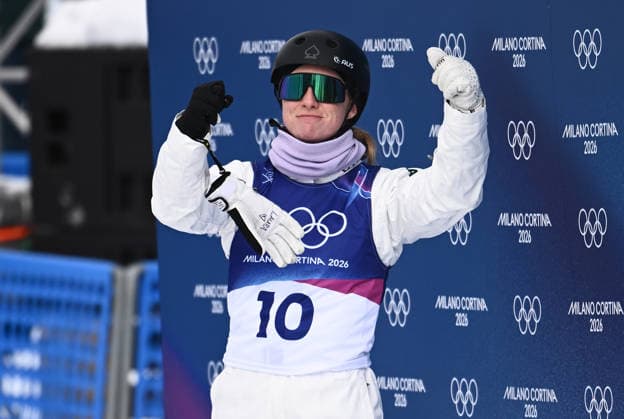 2026 WINTER Olympic Games, Olympische Spiele, Olympia, OS Abbey Willcox of Australia reacts after her run in the Women™s Aerials final at Livigno Snow Park on day 11 of the 2026 Milano Cortina Winter Olympic Games in Italy, Wednesday, February 18, 2026. ( NO ARCHIVING, EDITORIAL USE ONLY LIVIGNO SONDRIO ITALY  Copyright: xDANxHIMBRECHTSx 20260218154769774040