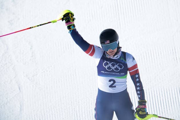 Paula Moltzan (USA) during the Olympic Winter games, Winterspiele,Spiele, Summer games Milano-Cortina 2026, Alpine Skiing Women s Slalom - Run 2 on February 18, 2026 at Tofane Alpine Skiing Centre in Cortina D Ampezzo  Copyright: xLucianoxMariaxBisi IPAxSportx xipa-agency.netx xx IPA_71683411 IPA_Agency_IPA71683411