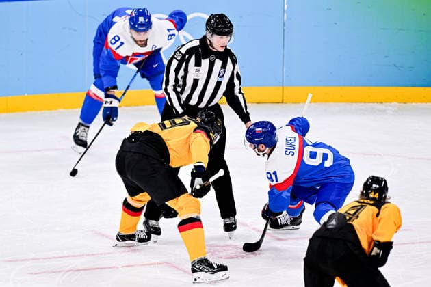 SLOVAKIA (SVK) vs GERMANY (GER), during Mens Play-offs Quarterfinals, Ice hockey, Eishockey at the Olympic Winter games, Winterspiele,Spiele, Summer games Milano Cortina 2026, at Milano Santagiulia Ice Hockey Arena, on February 18, 2026 in Milan, Italy. Noxthirdxpartyxsales  aflo_320346436