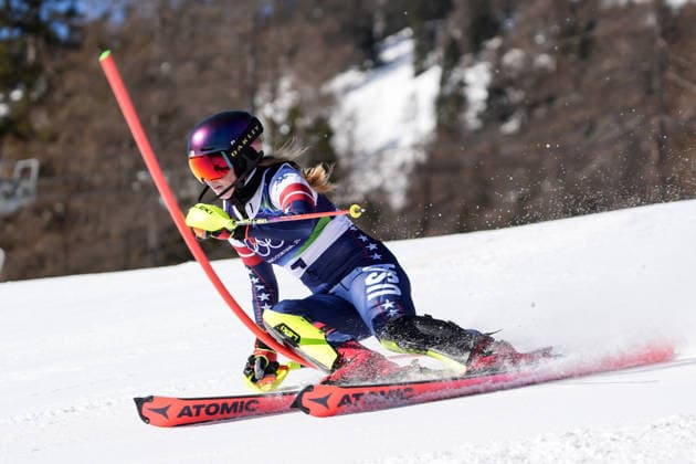 Pn Cortina d™Ampezzo 18 02 2026 - Olimpiadi Milano Cortina 2026 Alpine Skiing women™s slalom foto Image nella foto: Michaela Shiffrin 