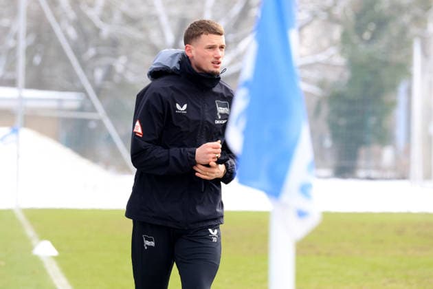 DEU, DFL, 2 FBL Hertha BSC, Training, 18 02 2026, Sportforum, Berlin, DEU, DFL, 2 FBL Hertha BSC, Training, im Bild verlaesst vorzeitig das Training, Michael Cuisance Hertha BSC Berlin 10 DFL regulations prohibit any use of Photographs as image sequences and or quasi video nordphotoxGmbHx xEngler nph00076