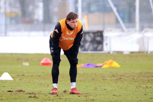 DEU, DFL, 2 FBL Hertha BSC, Training, 18 02 2026, Sportforum, Berlin, DEU, DFL, 2 FBL Hertha BSC, Training, im Bild Leon Jensen Hertha BSC Berlin 5 DFL regulations prohibit any use of Photographs as image sequences and or quasi video nordphotoxGmbHx xEngler nph00076