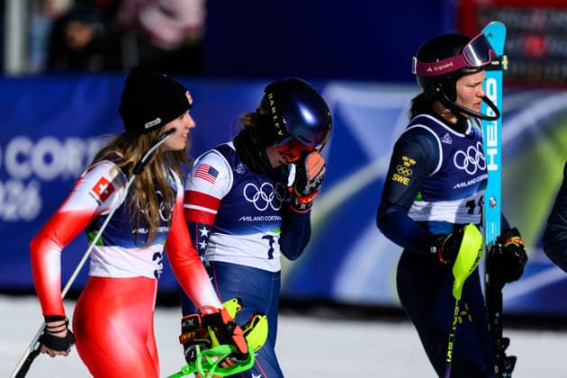260218 Camille Rast of Switzerland, Mikaela Shiffrin of USA and Anna Swenn Larsson of Sweden celebrate after competing in women s alpine skiing slalom during day 12 of the 2026 Winter Olympics on February 18, 2026 in Cortina. Photo: Joel Marklund BILDBYRAN kod JM JM0797 bbeng alpint alpine skiing Olympic Games, Olympische Spiele, Olympia, OS olympics winter olympics os ol olympiska spel vinter-os olympiske leker milano cortina 2026 milan cortina 2026 milano cortina 2026 olympic games milano cortina 2026 winter olympic games milano cortina-os milano cortina-ol vinter-ol slalam dam jubel sweden sverige *** 260218 Camille Rast of Switzerland, Mikaela Shiffrin of USA and Anna Swenn Larsson of Sweden celebrate after competing in women s alpine skiing slalom during day 12 of the 2026 Winter Olympics on February 18, 2026 in Cortina Photo Joel Marklund BILDBYRAN kod JM JM0797 bbeng alpine alpine skiing olympic games olympics winter olympics os ol olympiska spel vinter os olympiske leker milano cortina 2026 milan cortina 2026 milano cortina 2026 olympic games milano cortina 2026 winter olympic games milano cortina os milano cortina ol vinter ol slalam dam jubel sweden sverige  Copyright: JOELxMARKLUND BB260218JM146